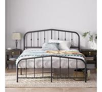 Zinus Heidi - Cama de 160 x 200 cm, 31 cm de Altura, Cama King - Marco de Cama de Metal con cabecera y pie de Cama, Color Negro