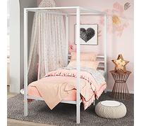 Zinus Patricia Somier Metalico con Dosel, 36 cm Alto, Soporte Lamas Acero, Fácil Montaje, Oro, 90 x 190 cm