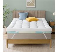 Zinus Topper 135x190 cm - Grosor de 10 cm - Sobrecolchón de Espuma con ventilación refrescante - Firmeza Media - Funda Suave y Transpirable - Certificado Oeko-Tex