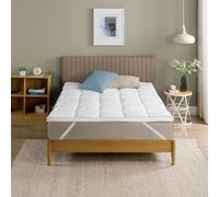 Zinus Cubrecolchón de Bambú 135x190 cm - Funda Acolchada Pillowtop de 5 cm - Funda de Colchón Lavable a Máquina - Hipoalergénica, Transpirable y Suave - Para Mayor Comodidad y Descanso de Calidad