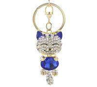 ZINXY Llaveros Llaveros con diamantes de imitación de cristal de gato encantador, llaveros, soporte for anillos, bolso for llaveros de coche, el mejor regalo for mujeres y niñas