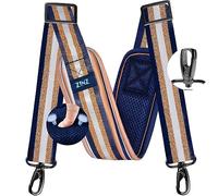 ZINZ 77 pulgadas Correa de Hombro, Correa de Bolsa Universal con Cojín Fijo Ultra Grueso y Hebillas de Doble Equilibrio para Bolsa de Hombro, Equipaje, Cámara, Bandolera, etc - oro azul