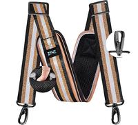 ZINZ 77 Pulgadas Correa de Hombro, Correa de Bolsa Universal con Cojín Fijo Ultra Grueso y Hebillas de Doble Equilibrio para Bolsa de Hombro, Equipaje, Cámara, Bandolera, etc - Oro Negro