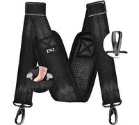 ZINZ 77 pulgadas Correa de Hombro, Correa de Bolsa Universal con Cojín Fijo Ultra Grueso y Hebillas de Doble Equilibrio para Bolsa de Hombro, Equipaje, Cámara, Bandolera, etc - Negro
