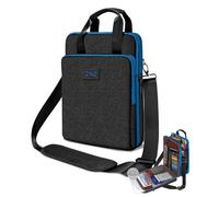 ZINZ Bolso de Hombro para Portátil de Viaje de 12,3-13 Pulgadas con Compartimento Ampliable y Compartimento para Objetos de Valor -Borde negro-azul