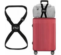 ZINZ Correas para Equipaje Altamente Elástica, Cinturones de la Maleta, Accesorios de Viaje con Hebillas, Ultra Larga, Negro