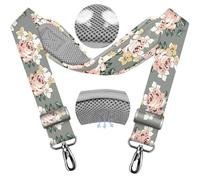 ZINZ Correa Universal para Bolso de 79.5" con Almohadilla Transpirable, Fija y Ajustable para Portátil, Cámara y Más,Flor Gris