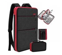 ZINZ Mochila de Viaje para Portátil con Estuche Pequeño para Portátiles de 15"-16" Bolsa para Ordenador Delgada y Ampliable para Universidad, Negocios y Desplazamientos (Unisex),Negro-Rojo