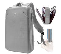 ZINZ Mochila Delgada para Computadora Portátil de 15,6" con Capacidad Variable, Mochila de Negocios Antirrobo, Mochila de Viaje Resistente al Agua con Carcasa de Cuero,G01Y01