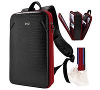 ZINZ Mochila Delgada para Computadora Portátil de 15,6" con Capacidad Variable, Mochila de Negocios Antirrobo, Mochila de Viaje Resistente al Agua con Carcasa de Cuero,B02RD01