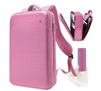 ZINZ Mochila Delgada para Computadora Portátil de 15,6" con Capacidad Variable, Mochila de Negocios Antirrobo, Mochila de Viaje Resistente al Agua con Carcasa de Cuero,P01K01