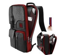 ZINZ Mochila para Computadora Portátil Delgada y Expandible Mochila de Negocios de 15 15.6 16 pulgadas, Mochila de Viaje Antirrobo Impermeable Mochila para Hombres y Mujeres -Negro Rojo