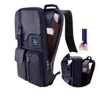 ZINZ Mochila para Computadora Portátil Delgada y Expandible Mochila de Negocios de 15 15.6 16 pulgadas, Mochila de Viaje Antirrobo Impermeable Mochila para Hombres y Mujeres -Azul