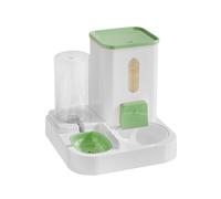 Ziociura Alimentador Automático para Mascotas Dispensador de Agua Comedero Doble Tazón Funcional Ventana Transparente y Base Estable Adecuado para Gatos, Verde