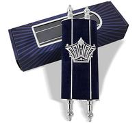 Zion Judaica - Pergamino Completo de Torá pequeño con Cubierta de 8 Pulgadas, Escritura Completa de la Torá con vocales y Trop Simchat Tohrah Judaica Regalo para Bar/murciélago Mitzvah Torah práctica