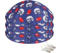 Zion Judaica Sports Kippah - Patrón de juego de pelota para adultos y niños Kippot 6 pulgadas Skullcap Yamaka para Bar/Bat Mitzvah Chuppah boda, Blue Orange Football, talla única