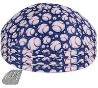 Zion Judaica Sports Kippah - Patrón de juego de pelota para adultos y niños Kippot 6 pulgadas Skullcap Yamaka para Bar/Bat Mitzvah Chuppah boda, Azul Blanco Béisbol, talla única