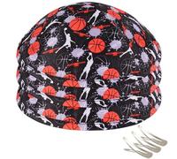 Zion Judaica Sports Kippah - Patrón de juego de pelota para adultos y niños Kippot 6 pulgadas Skullcap Yamaka para Bar/Bat Mitzvah Chuppah boda, Black Orange Basketball, talla única