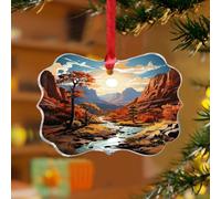 Zion National Park - Adorno de Navidad para colgar en el parque natural, paisaje, recuerdo, discos acrílicos transparentes, acuarela, viaje, arte, cartel, recuerdo para decoración de árbol de Navidad