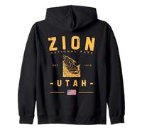Zion National Park Utah USA Mountains Bandera Americana Sudadera con Capucha