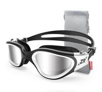 Zionor G1 - Gafas de natación polarizadas para unisex adulto y mujer, anti niebla, 100% anti UV (lente espejo polarizada negro blanco)
