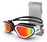 ZIONOR Gafas de natación, G1 MAX polarizadas para natación con protección UV, antiempañamiento, correa ajustable para adultos y hombres y mujeres (A2-White-Red)