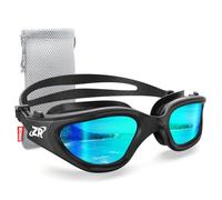 ZIONOR Gafas de natación, G1 MAX polarizadas para natación con protección UV, antiempañamiento, correa ajustable para adultos y hombres y mujeres (Allblack-Gold-N)