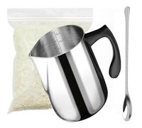 ZIONYA Olla para derretir cera de 1 l con cuchara de 15 cm, olla de aluminio con mango resistente al calor para hacer velas