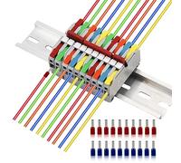 ZIOYA 10 piezas Bornas de Conexión Eléctrica Terminales Electricos 0,5-4mm² Kit de Bloques de Terminales de Riel DIN Con Riel de 10 cm Fijación Clemas Electricas para Automatización de Producción