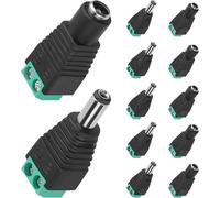 ZIOYANE 12 Pcs DC Power Plug and Jack Connector Set, 5.5mm x 2.1mm DC Male and Female Adapter for CCTV Camera, LED Strip Light, Security System and Power Supply Adapter with Hollow Plug