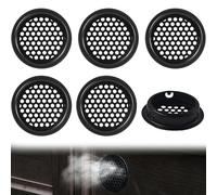 ZIOYANE 6 rejillas de ventilación de acero inoxidable, cubierta redonda de ventilación para cocina, armario y armario (negro/53 mm)