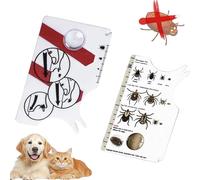 ZIOYANE Juego de 2 tarjetas para quitar garrapatas, herramienta para atrapar garrapatas con lupa para humanos, perros y gatos