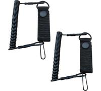 ZIOYANE Paquete de 2 cordones elásticos de seguridad con mosquetón, cordón elástico táctico reutilizable en espiral resistente para pesca, senderismo, escalada, camping y actividades al aire libre