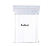 Zip Bolsas que se pueden volver a sellar bolsa de cierre de cremallera reutilizable fuerte, engrosamiento y durabilidad, prensa para cerrar 6x8cm 240PCS