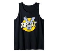 Zip It Sassy Sarcástico Diciendo Rude Shup Up Zipper Juego de Palabras Camiseta sin Mangas
