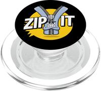 Zip It Sassy Sarcástico Diciendo Rude Shup Up Zipper Juego de Palabras PopSockets PopGrip para MagSafe