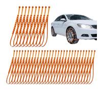 Zip Tie Tire Chains, 40 Pieces Anti-Skid Reusable Wheel Cables, Winter Wheels Belt for Vehicles, Trucks, SUVs, Ice, Snow, Muddy Roads, Driving, Easy Installation, Portable