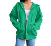 Zip Up Hoodies for Women Fall Casual Long Sleeve Sweatshirts 2025 Lightweight Comfort Soft Plus Size Jackets (Green,M)