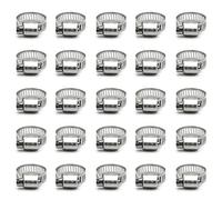 ZIPCCI Abrazadera de manguera, paquete de 25 abrazaderas de manguera de línea de combustible de engranaje helicoidal de acero inoxidable, 13-19 mm (1/2-3/4 pulgadas)