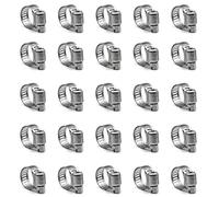 ZIPCCI Abrazadera de manguera, paquete de 25 abrazaderas de manguera de línea de combustible de engranaje helicoidal de acero inoxidable, 10-16 mm (3/8-5/8 pulgadas)