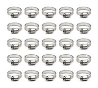 ZIPCCI Hose Clamp, 1 Inch Stainless Steel Worm Gear fuel line hose clamps, 19-29mm (25pack)