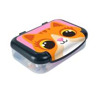 ZIPIT Estuche Escolar Transparente para Niñas, Gatito | Estuche rígido y transparente para niños, apilable, con etiqueta de nombre y cierre a presión, para 60 bolígrafos