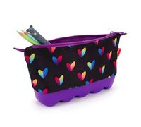 ZIPIT Estuche para lápices de Corazones para niñas, Estuche de Silicona de Gran Capacidad, Bolsa para lápices para Escuela, Universidad y Oficina, diseño de Corazones