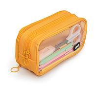 ZIPIT Half & Half Estuche para lápices | Estuche Escolar de Gran Capacidad | Estuche Organizador para lápices para la Escuela (Amarillo)