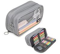 ZIPIT Half & Half Estuche Escolar de Gran Capacidad con Organizador, Gris