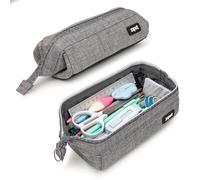 ZIPIT Lenny Estuche Escolar para Lápices de Gran Capacidad, Gris | Portatodo lavable para 55 bolígrafos y lápices, también funciona como neceser de maquillaje y organizador de viaje