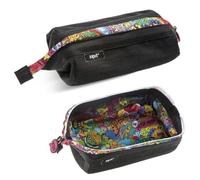 ZIPIT Lenny Estuche Escolar para Lápices de Gran Capacidad, Negro | Portatodo lavable para 55 bolígrafos y lápices, también funciona como neceser de maquillaje y organizador de viaje