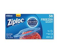 Ziploc - Bolsa para congelador, Quart, 40-Count, Transparente, 9