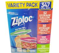 Ziploc Bolsas de almacenamiento para congelador, varios tamaños, paquete variado, paquete de 347 bolsas