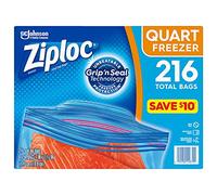 Ziploc Bolsas de congelador de doble cremallera resistentes (216 bolsas)